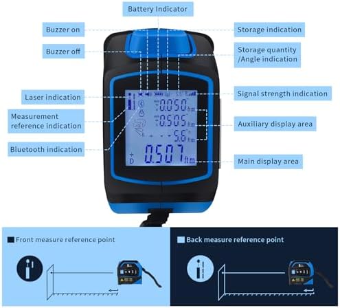4-in-1 Laser Tape Measure with Laser Level Crosshairs |130ft/40m Laser - Image 3