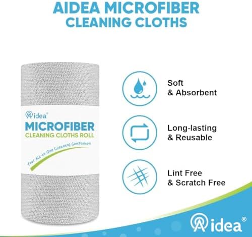 AIDEA Microfiber Cleaning Cloth Roll-55 Sheets, Microfiber Towels 11×9" - Image 3