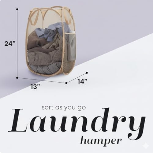 Handy Laundry Collapsible Mesh Pop Up Hamper - Image 2