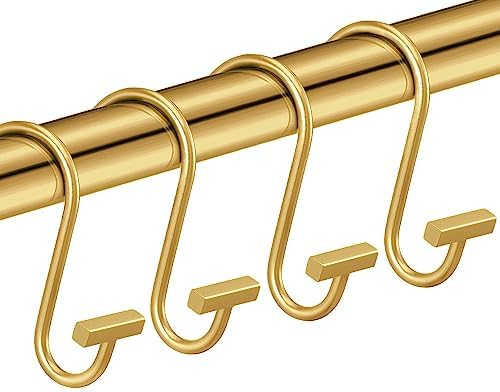 Gold Shower Curtain Hooks, Modern Decorative Shower Curtain Rings - Image 2