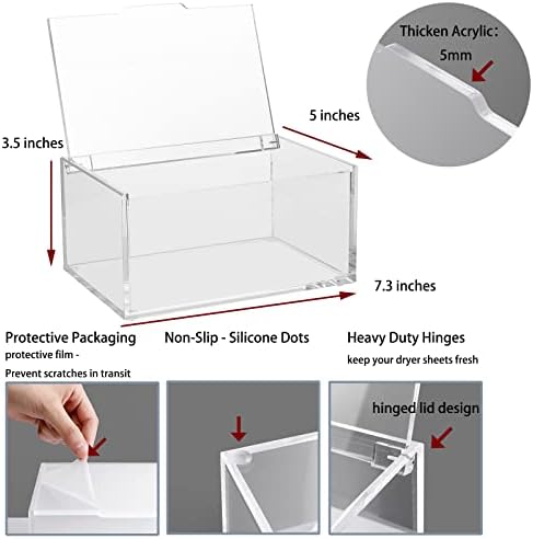 rejomiik Acrylic Dryer Sheet Holder, Dryer Sheet Dispenser - Image 6