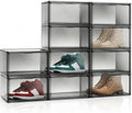 10 Pack Heavy Duty Shoe Sneaker Box, Acrylic Shoe Organizer, Size 12 by DAYOOH