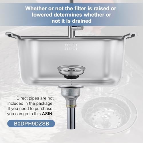 ZM Deep Locking Kitchen Sink Basket Strainer - Image 3