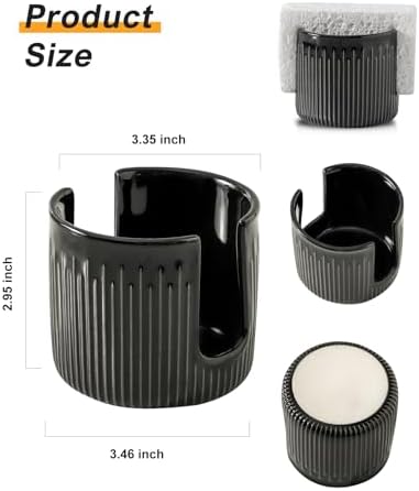Ceramic Sponge Holder for Kitchen Sink, Scrub Sponge Dish Rack, Farmhouse - Image 4