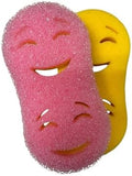 Smilyeez Double-Size Scrub Moji Duo Sponge 2-Pack – Dual Smiling Faces by Smilyeez