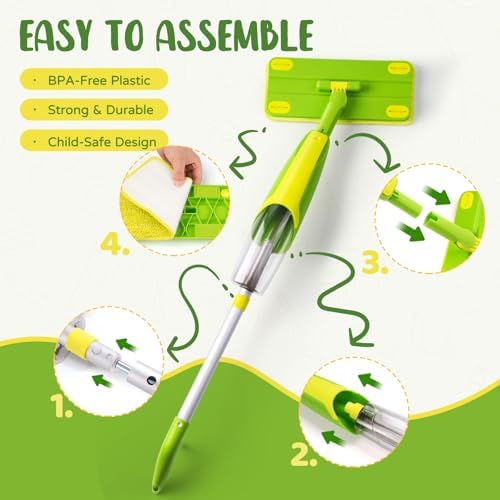 Kids Cleaning Toy Set, Mini Spray Mop Montessori Toys Pretend Play Cleaning Tool - Image 4