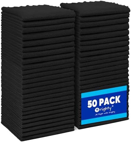 Orighty Microfiber Cleaning Cloth Bulk, 50 Pack Shop Towels 12x12 in by AllRightinOrighty