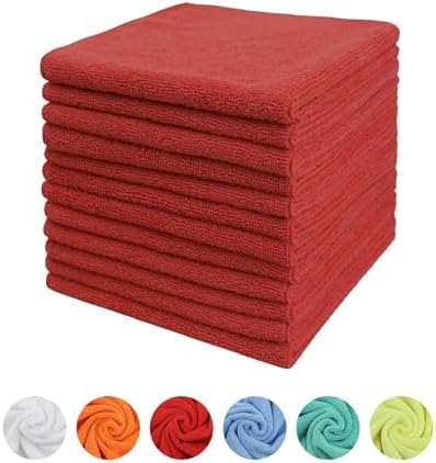 Tricol Clean Microfiber Cleaning Cloth, 12 Pack Ultra-Thick Cleaning Rags by TricolClean