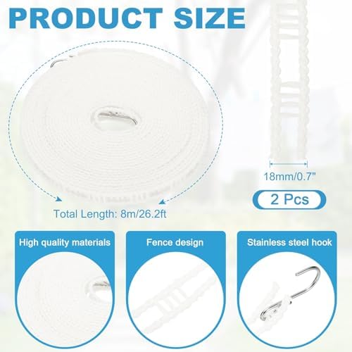 uxcell 2 Pcs Portable Travel Clothesline, 26.2ft Clothes Line Outdoors Travel - Image 2