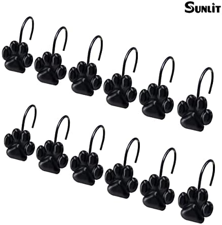 Sunlit Fashion Design Cute Paw Print Polished Shower Curtain Hooks - Image 3
