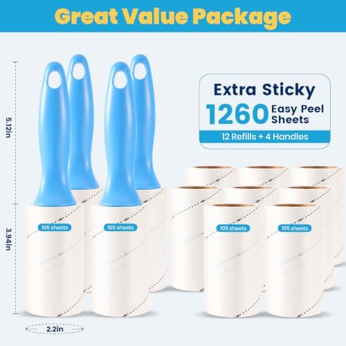 1260 Sheets Extra Sticky Lint Roller - Image 2