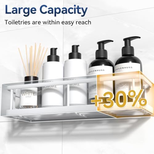 YASONIC Shower Caddy Adhesive, Rustproof Shower Organizer, Large Capacity - Image 5