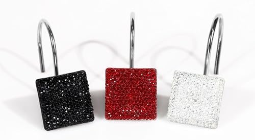 Clear Bling Shower Curtain Hooks: Christmas Bathroom Curtain Rings - Image 6