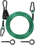TooTaci Outdoor Clothesline Kit, 45ft 3/16" Green PVC Coated Clothes Cable by TooTaci