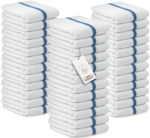 Bar Mop Towels Pack of 36 – Bulk Terry Cleaning Rags 16"x19" – Absorbent by ASTILTEXCottonTowels