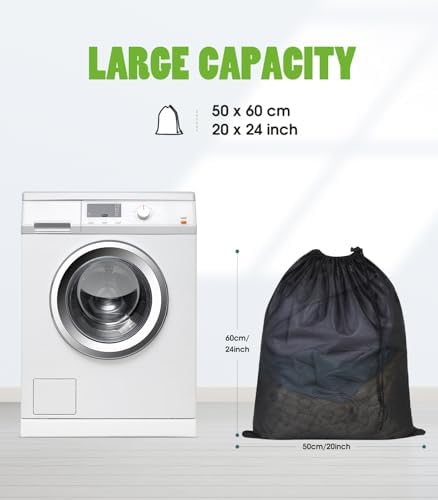 OTraki 20x24 inch Mesh Laundry Bags 2 Pack Fine Mesh Heavy Duty Drawstring Bag - Image 3