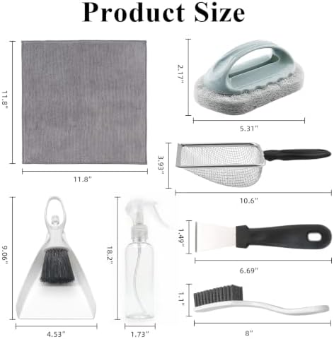 7-in-1 Reptile Tank Cleaning Kit, Complete Terrarium Enclosure Tool Set - Image 2
