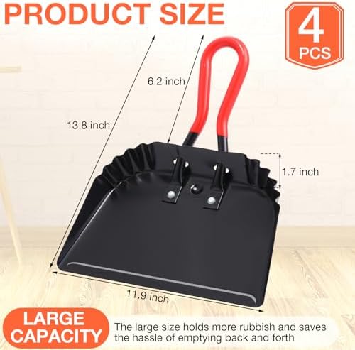 Uiifan 12 Inch Heavy Duty Metal Dustpans - Image 2