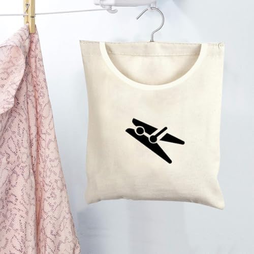 Laundry Clothespin Bag, 12 x 11 in Hang on Line Clothes Pin Hanging Bag - Image 5