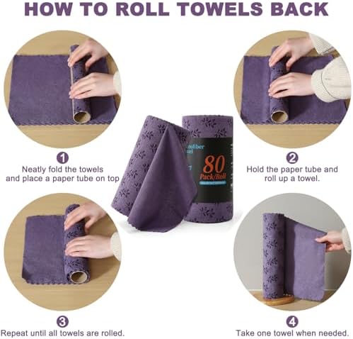 Microfiber Cleaning Cloth Roll, 80 Pack Cleaning Towels, Lint Free Rags Paper - Image 6