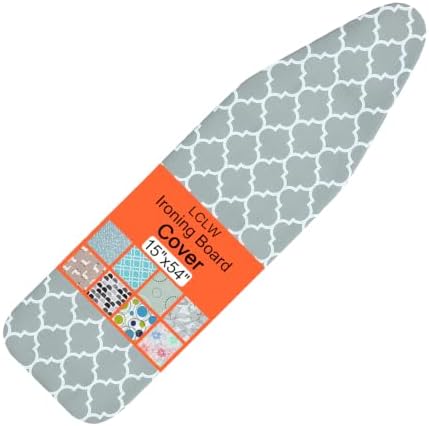 Ironing Board Cover and Pad Standard Size 15" x 54", 3 Pairs of Hook and Loop by LCLW