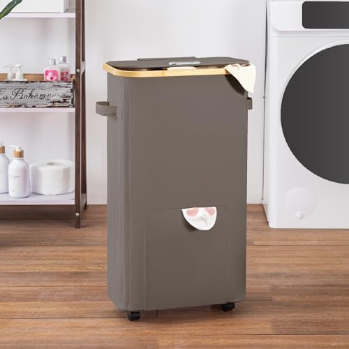 Vincona Laundry Basket with Wheels, Tall Dirty Clothes Hamper on Wheels - Image 6