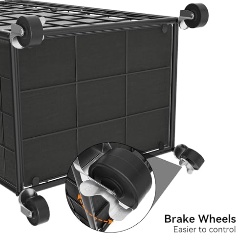 WOWLIVE Rolling Laundry Basket, Metal Wire Frame Laundry Hamper - Image 7