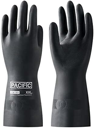PACIFIC PPE Chemical Resistant Gloves, Heavy Duty Industrial Rubber Gloves by PACIFICPPE