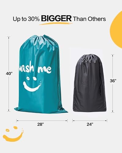 HOMEST 2 Pack XL Laundry Bag 28" x 40", Extra Large Dirty Clothes Organizer - Image 2