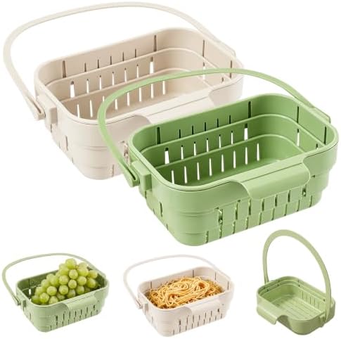 Foldable Hanging Sink Drain Basket, Space Saving Colander by Eosraffa