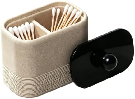 Double compartment resin cotton swab holder by Unknown