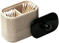 Double compartment resin cotton swab holder by Unknown