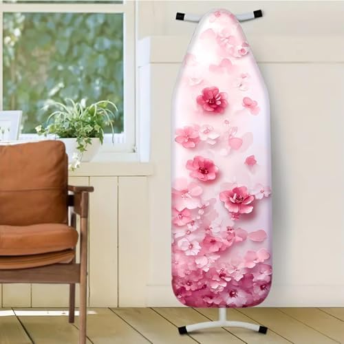 Nuxovilar Pink Watercolor Flowers Ironing Board Cover 15x54 Polyester - Image 2