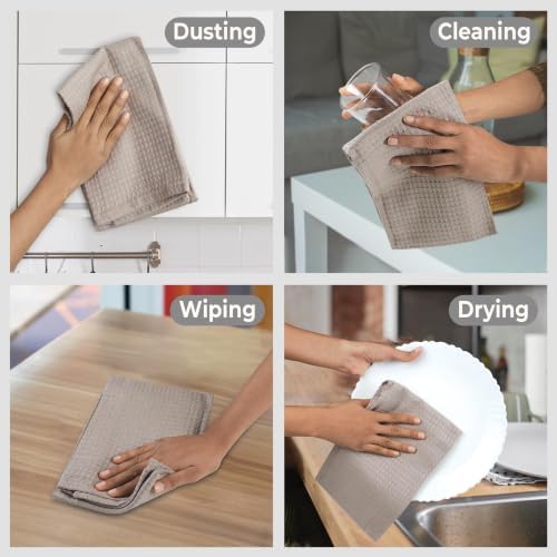 Urban Villa Kitchen Towels Cotton Dish Towels 20”x30” Tan - Image 4