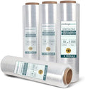 PackageZoom 4 Rolls Clear Stretch Wrap Film 18” x 1500 feet Plastic Wrap by packagezoom