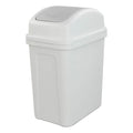 Asking 1.8 Gallon Small Trash Can with Swing-top Lid, Plastic Garbage Bin, Grey