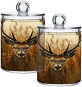 4 Pack Apothecary Jars Bathroom Antler Deer Qtip Holder Dispenser Clear Plastic by Unknown