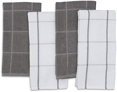 AMOUR INFINI Kitchen Towels Pack of 4, Terry Cotton Dish Towels, Ultra Absorbent - Image 2