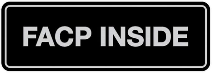 Signs ByLITA Standard FACP Inside Sign | Fire Safety Signage (Black/Silver) - Large 1 Pack
