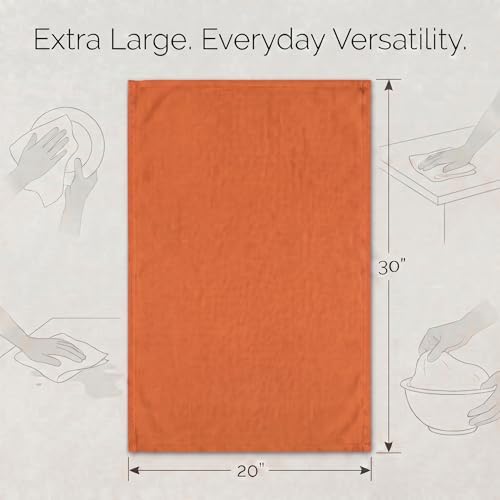 Urban Villa Kitchen Towels Cotton Dish Towels 20”x30” Orange - Image 3