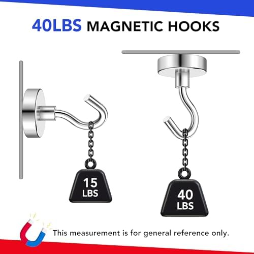20Pcs Magnetic Hooks, 50Lbs Heavy Duty Magnets Hooks - Image 3