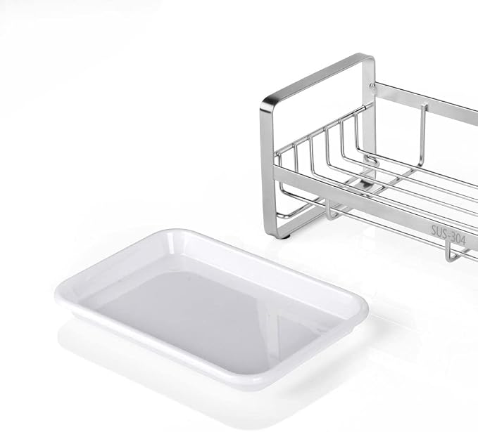 HULISEN Kitchen Sponge Holder, 304 Stainless Steel Sink Caddy - Image 5