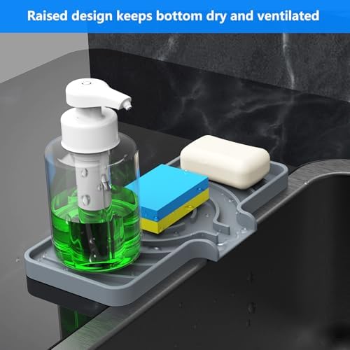 Sponge Holder for Kitchen Sink, Dish Sponge Holder Soap Tray - Image 4