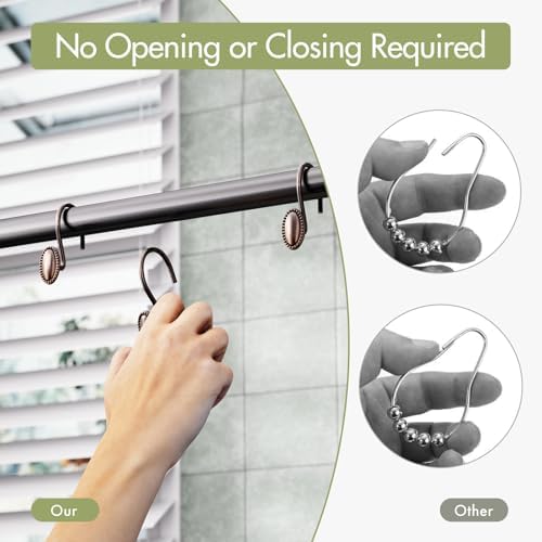 AmazerBath Bronze Shower Curtain Hooks, Decorative Modern Shower Curtain Hangers - Image 5