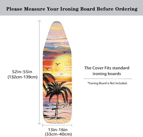 GLENLCWE Hawaiian Palm Orange Sky Beach Ironing Board Cover - Image 4