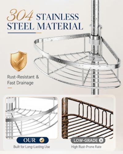 SEIRIONE Rustproof Shower Corner Caddy Organizer - Image 5