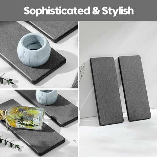 Razborci 2PCS Bathroom Trays, Water Absorbing Diatomite Stone Quick Drying Mat - Image 5