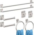 KLJKPA 8-Piece Brushed Nickel Bathroom Hardware Set, 24 inch Towel Bar by KLJKPA