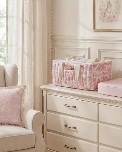 Blissful Diary Toile Diaper Caddy Organizer, Baby Diaper Basket - Image 4