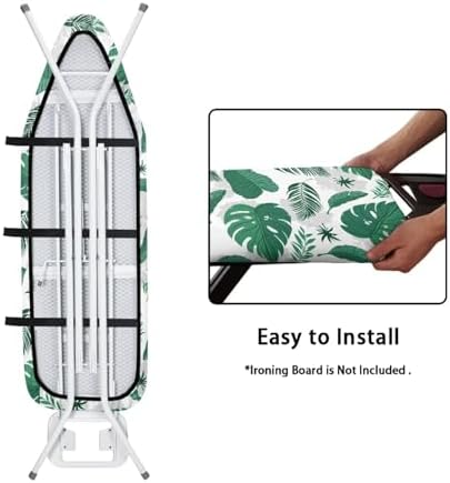 Green Leaves Ironing Board Covers Durable Stain Resistant Hook and Loop - Image 4